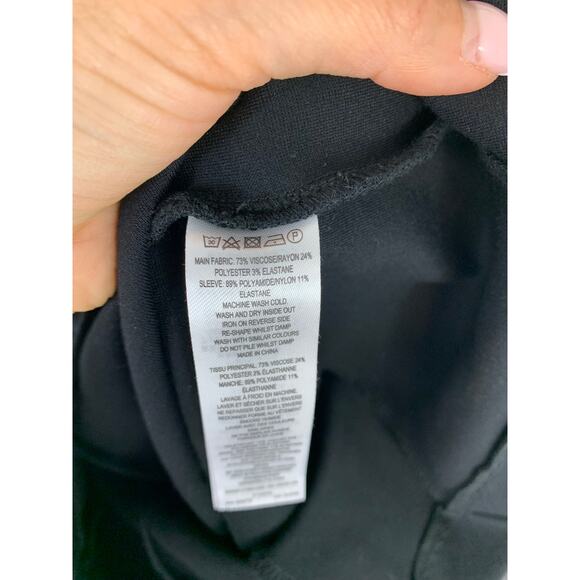 French Connection Women's Lula Mesh Bell Sleeve Mini Dress Black Size S NWT - Picture 8 of 9